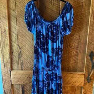 Rachel Pally short sleeve dress (S) w/ cinched waist & sleeves, and tiered skirt